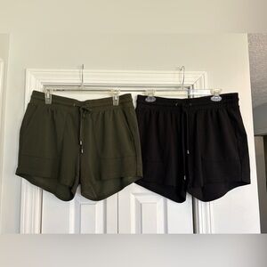 BUNDLE OF 2 - Torrid Drawstring Stretchy Shorts, Size 00X M/L 10 Black and Olive